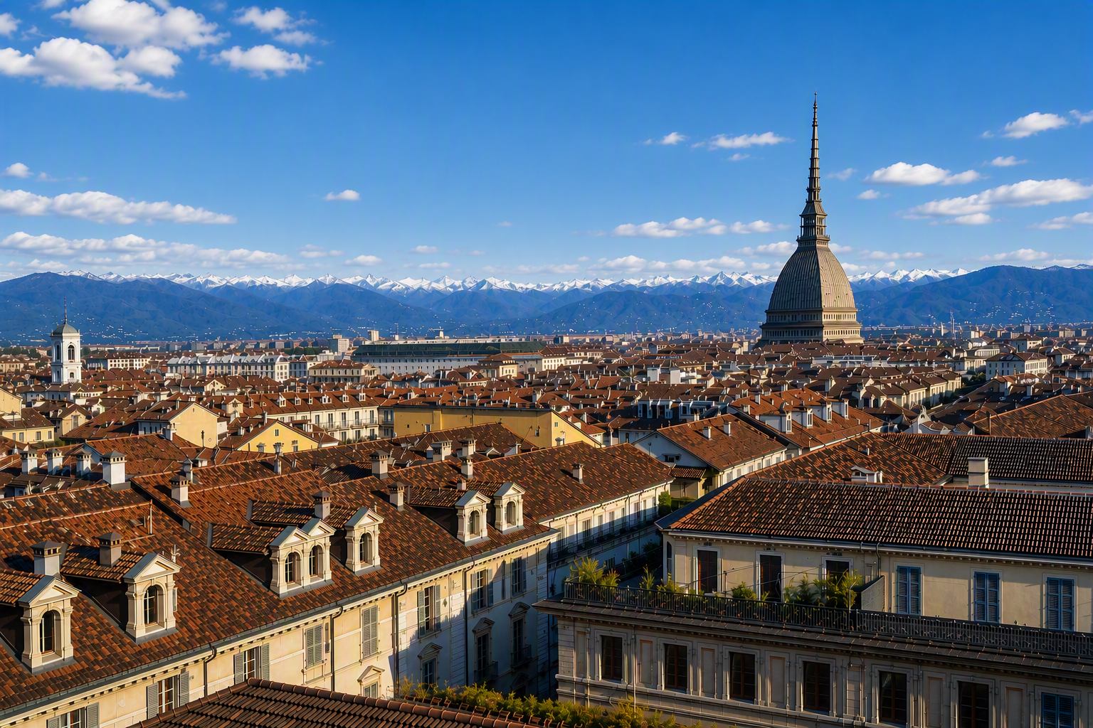 Domus Nova Finestra — rooftop view over Torino